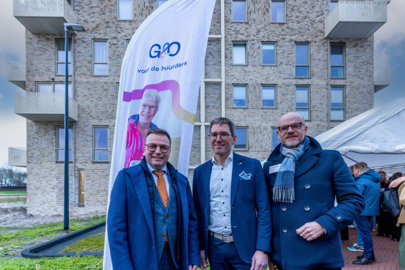 wethouder Wim van der Es, Henri Pleizier (Aalberts) en bestuurder G&O Fran&ccedil;ois Claessens